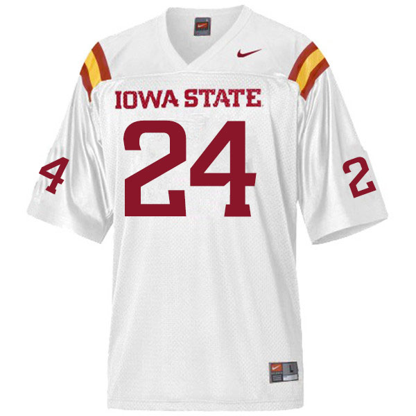 Iowa State Cyclones Men's #24 D.J. Miller Jr. Nike NCAA Authentic White College Stitched Football Jersey LG42S02NT